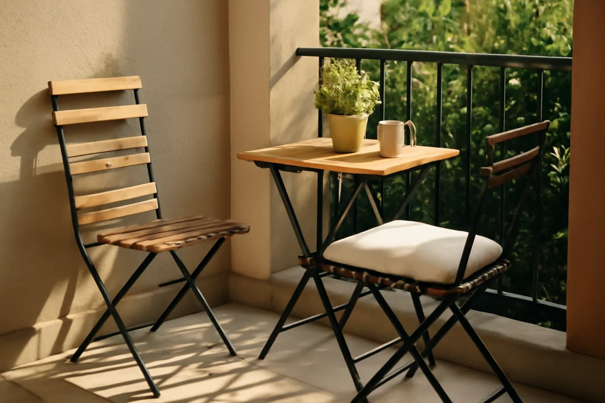 Sedie pieghevoli per terrazza piccola: la soluzione salvaspazio che non rinuncia alla comodità
