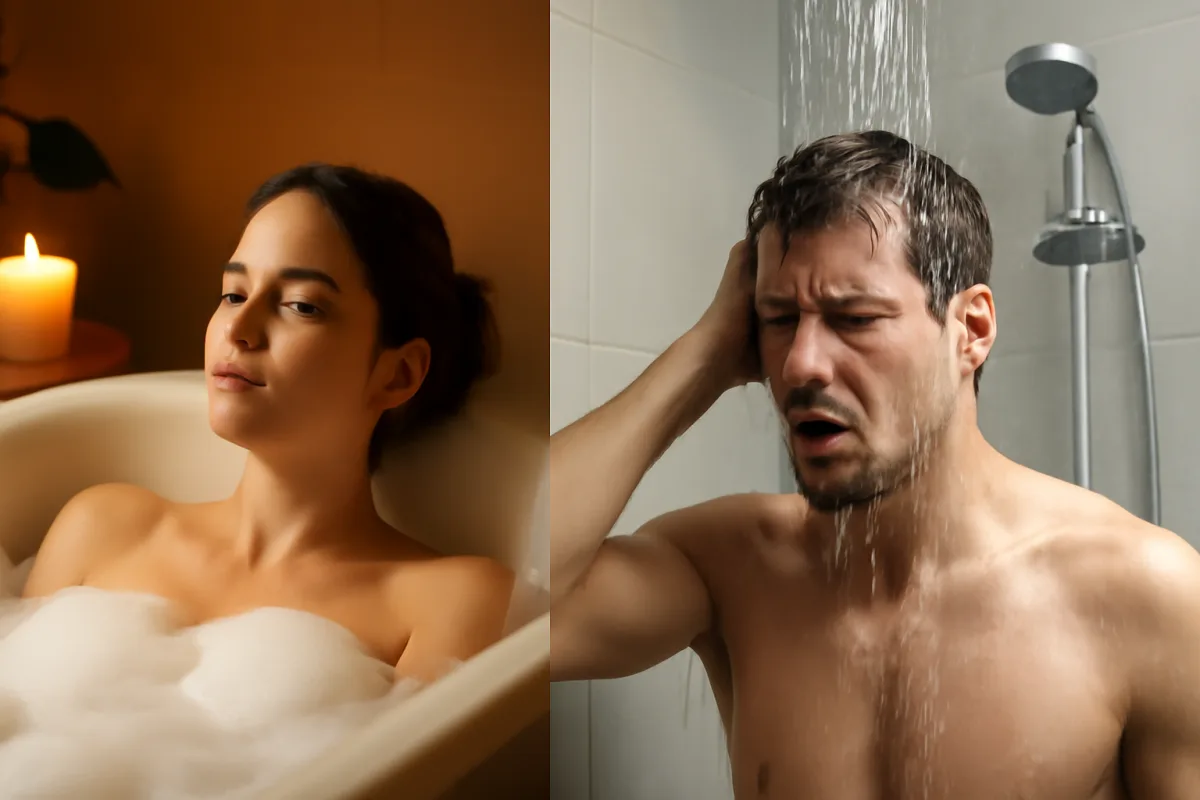 Bagno caldo la sera o doccia fredda al mattino? Scegli la soluzione che favorisce davvero il relax