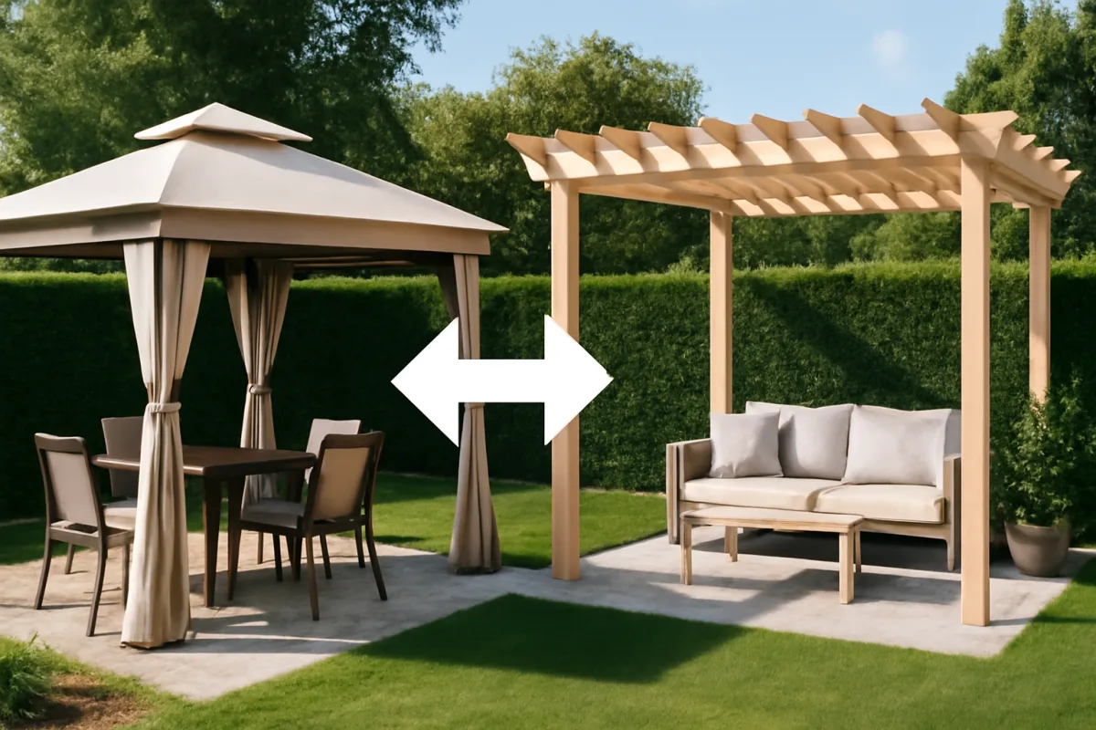 Che differenza c’è tra gazebo e pergola? Scegli la struttura più adatta senza sprecare spazio