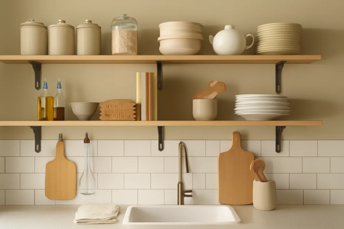 Scaffali a giorno per la cucina: idee originali che facilitano l’ordine e la pulizia